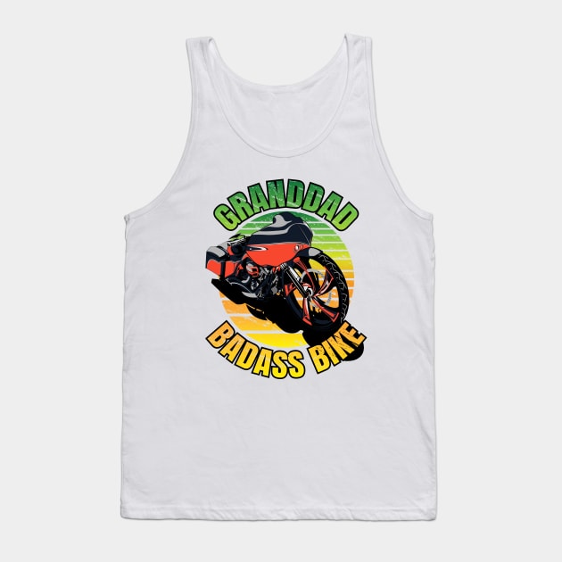 Granddad badass bike, biker granddad, cool biker granddad Tank Top by Lekrock Shop